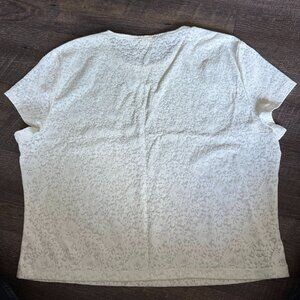 Abercrombie & Fitch white floral lace tee XL